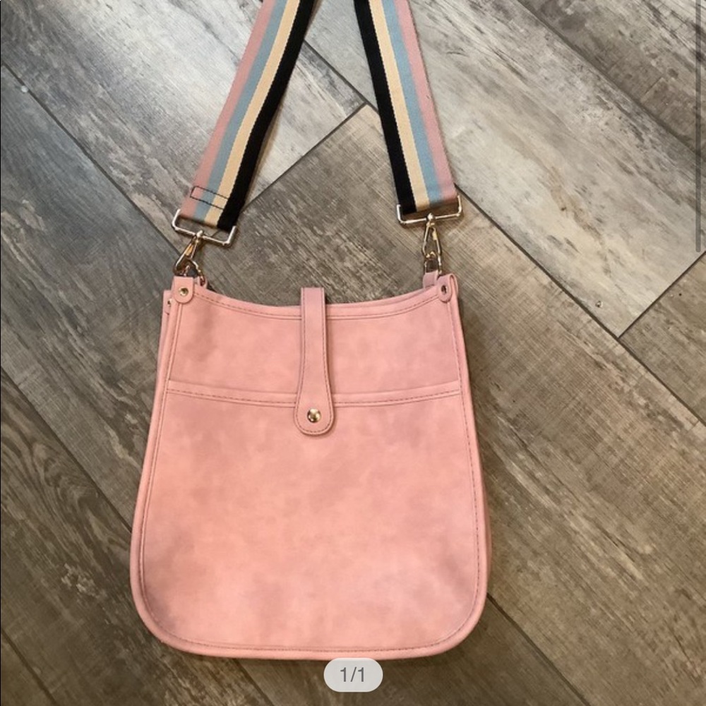 Light Pink Vegan leather Messenger bag